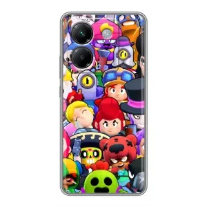 Силиконовый Чехол на Xiaomi Poco M7 Pro 5G с картинкой Brawl Stars (Персонажи)