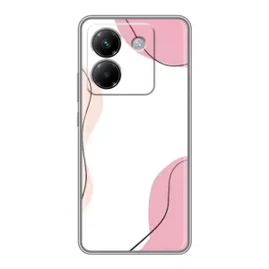 Чохол квітковий дизайн для Xiaomi Poco M7 Pro 5G (Рожевий фон)
