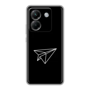 Чехол с картинками на черном фоне для Xiaomi Poco M7 Pro 5G (Самолетик)