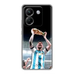 Чехлы Лео Месси Аргентина для Xiaomi Poco M7 Pro 5G (Счастливый Месси)