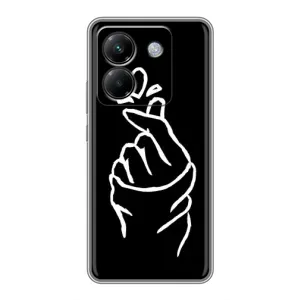 Чехлы (Знак сердечка) на Xiaomi Poco M7 Pro 5G (Сердце на черном)