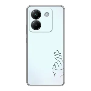 Чехлы (Знак сердечка) на Xiaomi Poco M7 Pro 5G (Сердце на голубом)