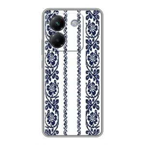 Силиконовый Чехол на Xiaomi Poco M7 Pro 5G с картинкой Вышиванки (Синяя вышиванка)