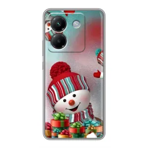 Чехлы на Новый Год Xiaomi Poco M7 Pro 5G (Снеговик в шапке)