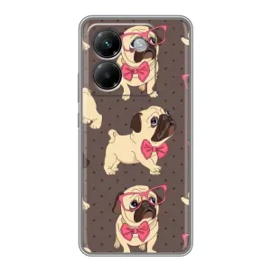 Чехол (ТПУ) Милые собачки для Xiaomi Poco M7 Pro 5G (Собачки Мопсики)