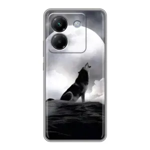 Чехол с Волком на Xiaomi Poco M7 Pro 5G (Волк и луна)