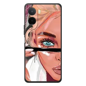 Силіконовый Чохол на Xiaomi POCO M7 з картинкой Модных девушек (Дівчина та вії)