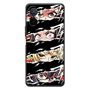 Силиконовые чехлы с глазами Anime для Поко М7 (Глаза на чорном)