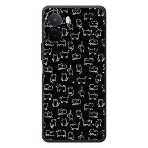 Чохол на тематику: Коти для Xiaomi POCO M7 (Котики на чорному)
