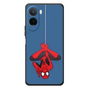 Чехол Супергерой Человека Паука на Xiaomi POCO M7 (На паутине)