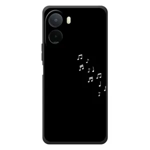 Чохол з картинками на чорному фоні для Xiaomi POCO M7 (Ноти)