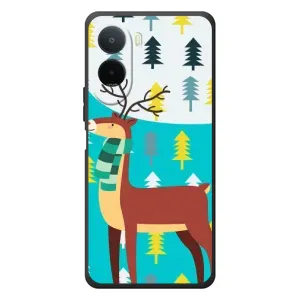 Силіконовий бампер з картинкою звірів для Xiaomi POCO M7 (Олень із шарфом)