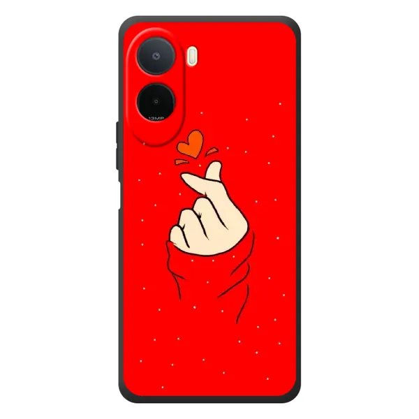 Чехол с рисунком «Сердце на красном» для Xiaomi POCO M7 Чехол с рисунком «Сердце на красном» для Xiaomi POCO M7