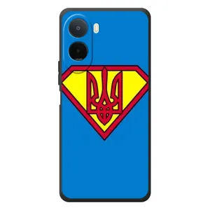 Чохол з картинкою (Патріотичний ГЕРБ) на Xiaomi POCO M7 (Герб - супер герой)