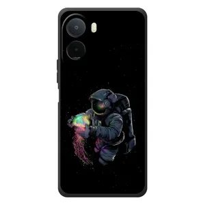 Силиконовый Чехол с принтом "Космонавты" на Xiaomi POCO M7 (В руках земля)