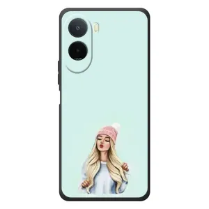 Силіконовый Чохол на Xiaomi POCO M7 з картинкой Модных девушек (В шапці)