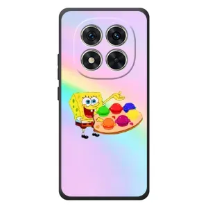 Силиконовый чехол Спанч Боб на Xiaomi Poco M8 Про (Бургеры)