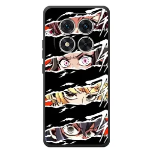 Силиконовые чехлы с глазами Anime для Xiaomi Poco M8 Про (Глаза на чорном)