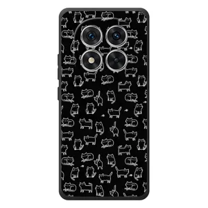 Чехол на тематику: Коты для Xiaomi Poco M8 Pro (Котики на черном)