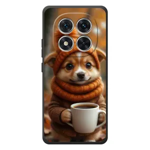 Печатный чехол «Зверята с кофе» для Xiaomi Poco M8 Pro (Собачка с кофе)