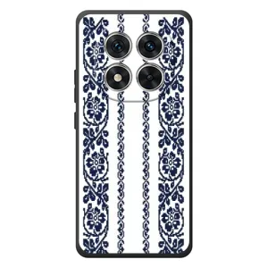 Силиконовый Чехол на Xiaomi Poco M8 Pro с картинкой Вышиванки (Синяя вышиванка)