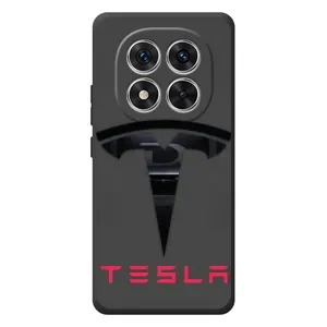 Силиконовый бампер с картинкой машины на Xiaomi Poco M8 Pro (Logo TESLA)