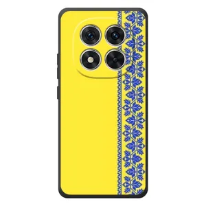 Силиконовый Чехол на Xiaomi Poco M8 Pro (Вышиванка на желтом)