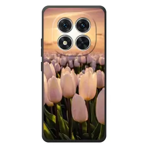 Чехлы с картинкой (Тюльпаны) на Xiaomi Poco M8 Про (Закат с цветами)