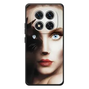 Бампер с изображением Котиков для Xiaomi Poco M8 Про (Женщина кошка)