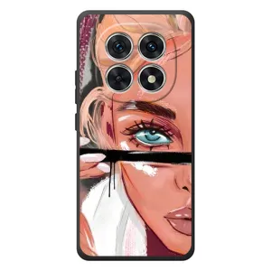 Силиконовый Чехол на Xiaomi Poco M8 с картинкой Стильных Девушек (Девушка и ресницы)