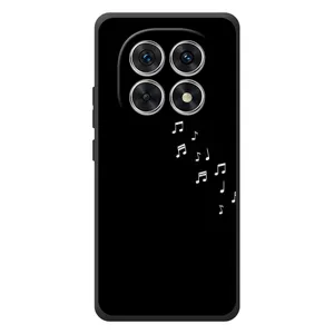 Чехол с картинками на черном фоне для Xiaomi Poco M8 (Ноты)