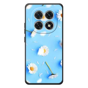 Чохол з Квітами для Xiaomi Poco M8 (ромашки на блакитному)