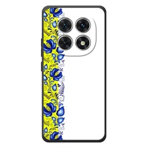 Силиконовый Чехол на Xiaomi Poco M8 с картинкой Вышиванки (Желто-синяя вышиванка)