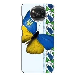 Чехол с Украинской символикой на Xiaomi Poco X3 Pro (Бабочка)