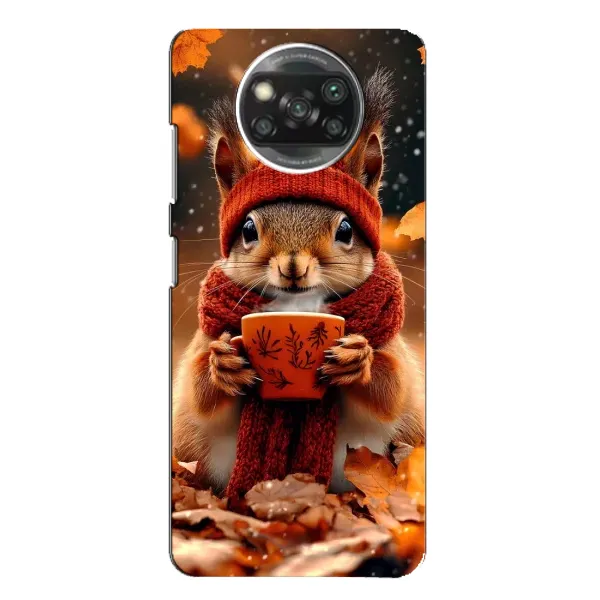 Чехол с рисунком «Белка с кофе» для Xiaomi POCO X3 Pro Чехол с рисунком «Белка с кофе» для Xiaomi POCO X3 Pro