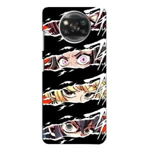 Силиконовые чехлы с глазами Anime для Xiaomi Poco X3 Pro (Глаза на чорном)
