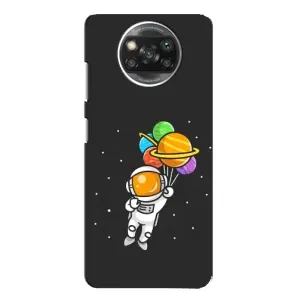 Силиконовый Чехол с принтом "Космонавты" на Xiaomi POCO X3 Pro (Космонавт с шариками)