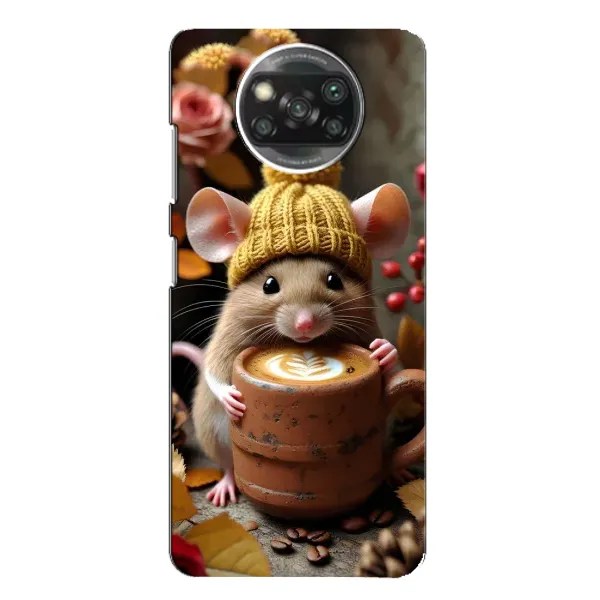 Чехол с рисунком «Мышка с кофе» для Xiaomi POCO X3 Pro Чехол с рисунком «Мышка с кофе» для Xiaomi POCO X3 Pro