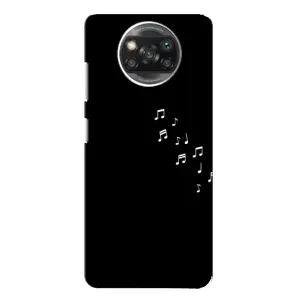 Чехол с картинками на черном фоне для Xiaomi POCO X3 Pro (Ноты)