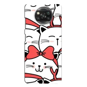 Бампер с изображением Котиков для Xiaomi Poco X3 Pro (Новогодние котики)