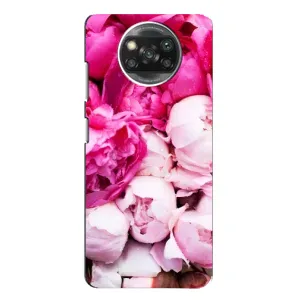 Силиконовый бампер с принтом (цветочки) на Xiaomi Poco X3 Pro (Пионы)