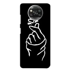 Чехлы (Знак сердечка) на Xiaomi POCO X3 Pro (Сердце на черном)
