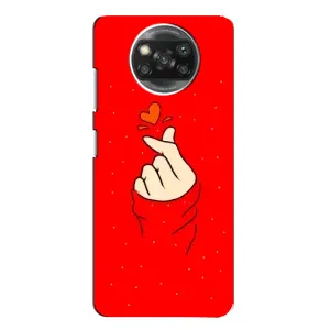 Чехлы (Знак сердечка) на Xiaomi POCO X3 Pro (Сердце на красном)