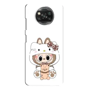 Чехол с принтом Лабубу для Xiaomi POCO X3 (Белый Лабубу)