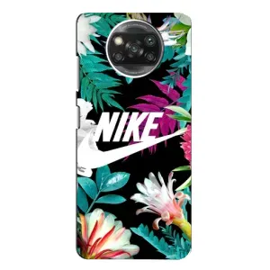Силіконовый Чохол на Xiaomi POCO X3 з картинкою НАЙК (Квітковий Nike)