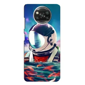 Силиконовый Чехол с принтом "Космонавты" на Xiaomi POCO X3 (Космонавт в воде)
