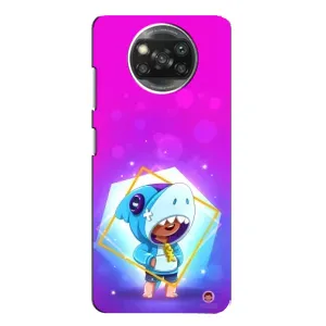 Чехол Бравл Старс для Xiaomi POCO X3 (Леон в костюме Акулы)