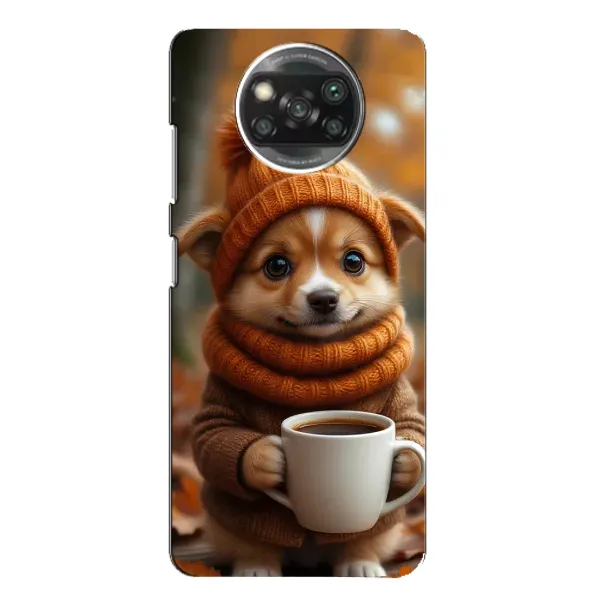 Чехол с рисунком «Собачка с кофе» для Xiaomi POCO X3 Чехол с рисунком «Собачка с кофе» для Xiaomi POCO X3