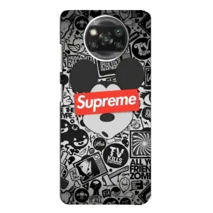 Чохол з Брендами одягу на Поко X3 (Supreme Маус)