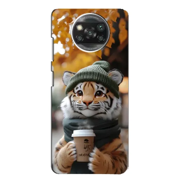 Чехол с рисунком «Тигр с кофе» для Xiaomi POCO X3 Чехол с рисунком «Тигр с кофе» для Xiaomi POCO X3